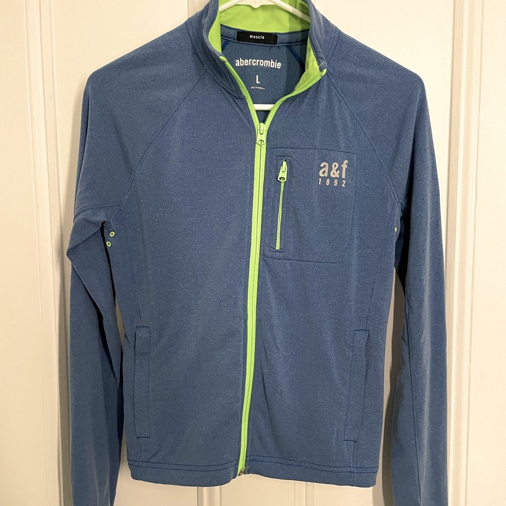 Blue Athletic Jacket Abercrombie(youth L/w’s small)sexy,workout,exercise,yoga